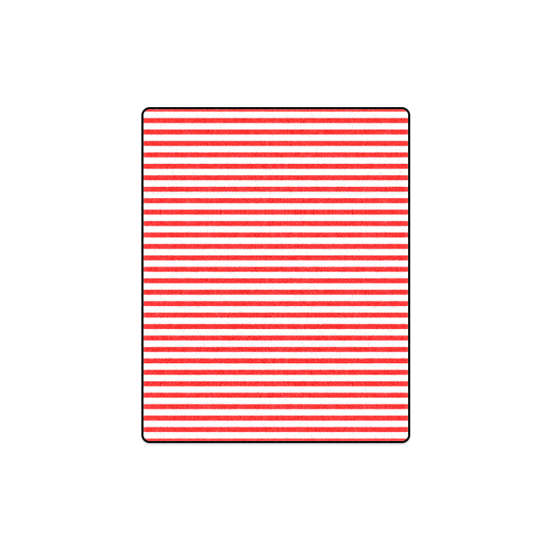 Horizontal Red Candy Stripes Blanket 40"x50"