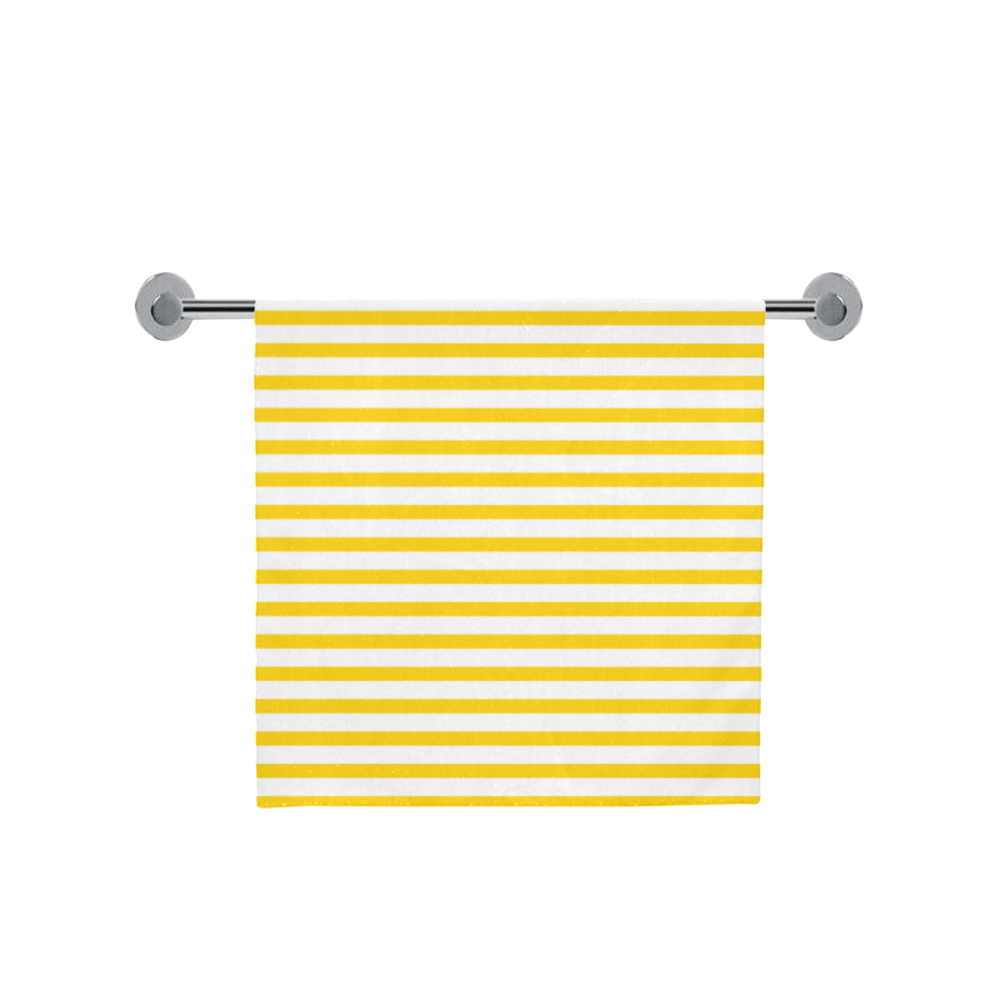 Horizontal Yellow Candy Stripes Bath Towel 30"x56"