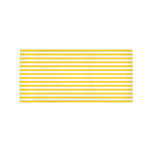 Horizontal Yellow Candy Stripes Area Rug 7'x3'3''