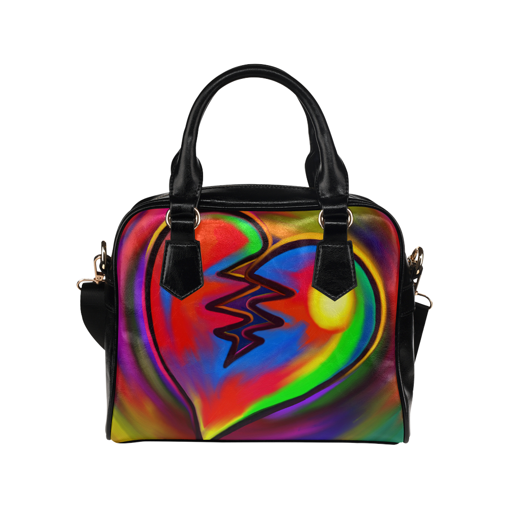 Broken Heart Vibrant Love Painting Shoulder Handbag (Model 1634)