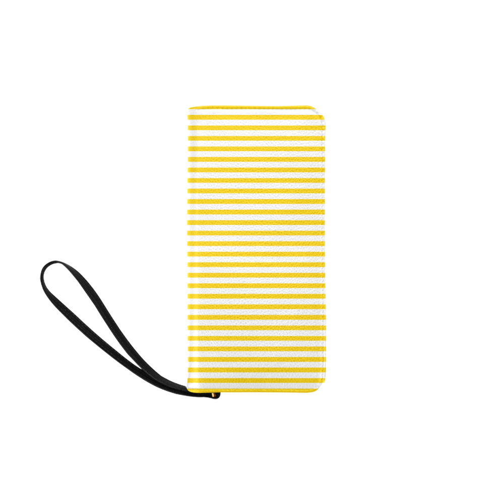 Horizontal Yellow Candy Stripes Women's Clutch Purse (Model 1637)