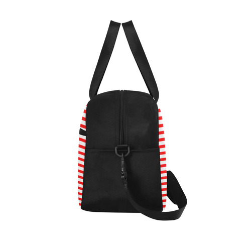 Horizontal Red Candy Stripes Fitness Handbag (Model 1671)