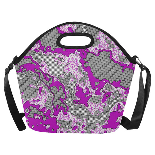 Unique abstract pattern mix 2D by FeelGood Neoprene Lunch Bag/Large (Model 1669)