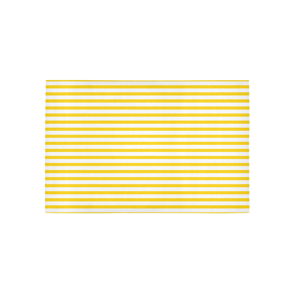 Horizontal Yellow Candy Stripes Area Rug 5'x3'3''