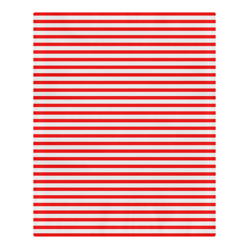 Horizontal Red Candy Stripes 3-Piece Bedding Set