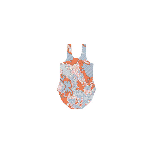 Unique abstract pattern mix 2E by FeelGood Vest One Piece Swimsuit (Model S04)