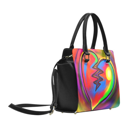 Broken Heart Vibrant Love Painting Classic Shoulder Handbag (Model 1653)