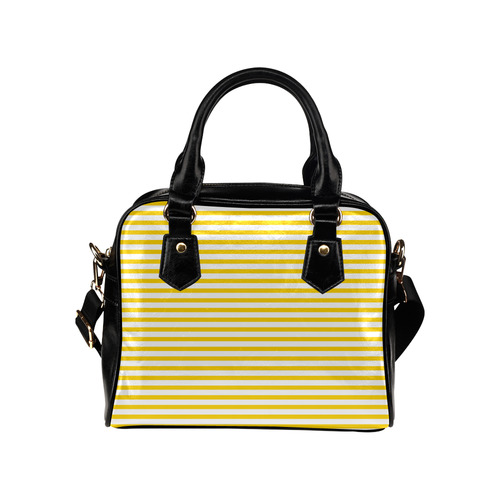 Horizontal Yellow Candy Stripes Shoulder Handbag (Model 1634)