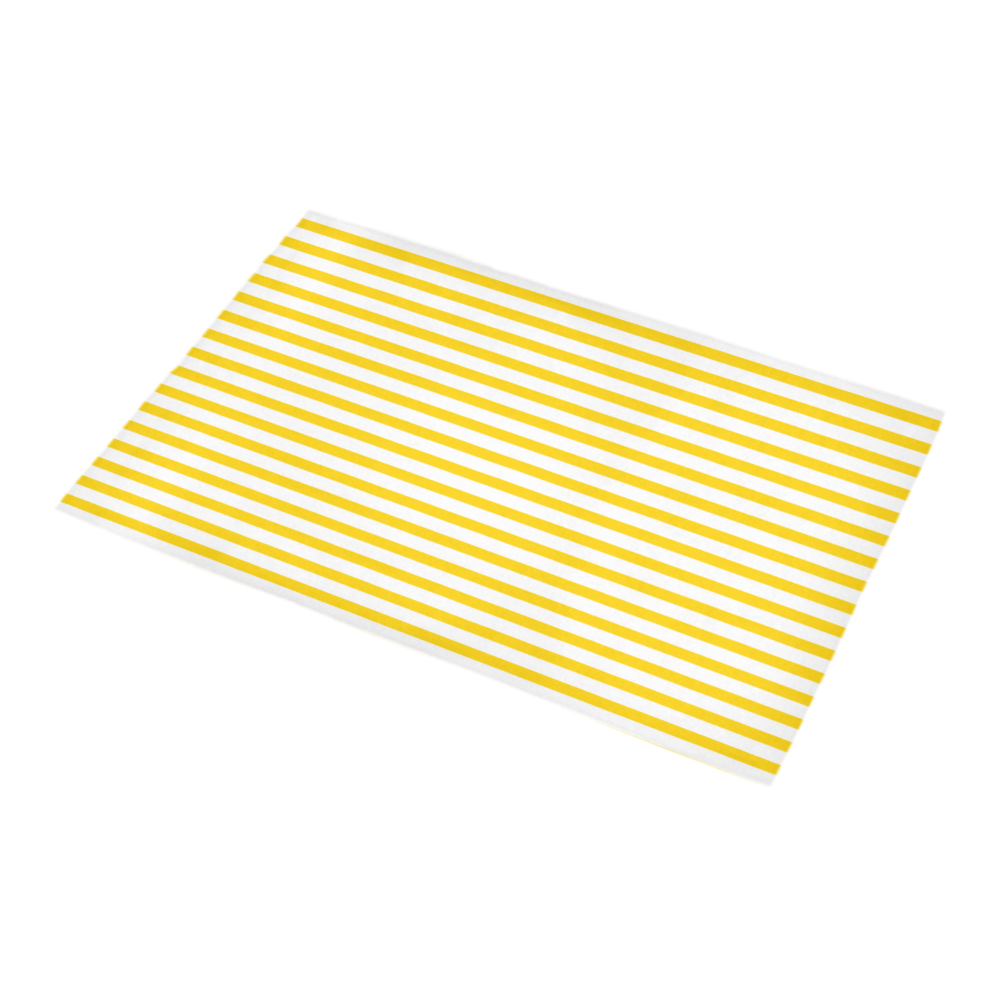 Horizontal Yellow Candy Stripes Bath Rug 16''x 28''