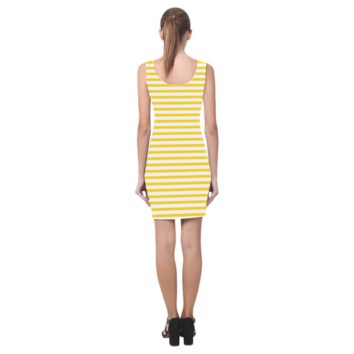 Horizontal Yellow Candy Stripes Medea Vest Dress (Model D06)