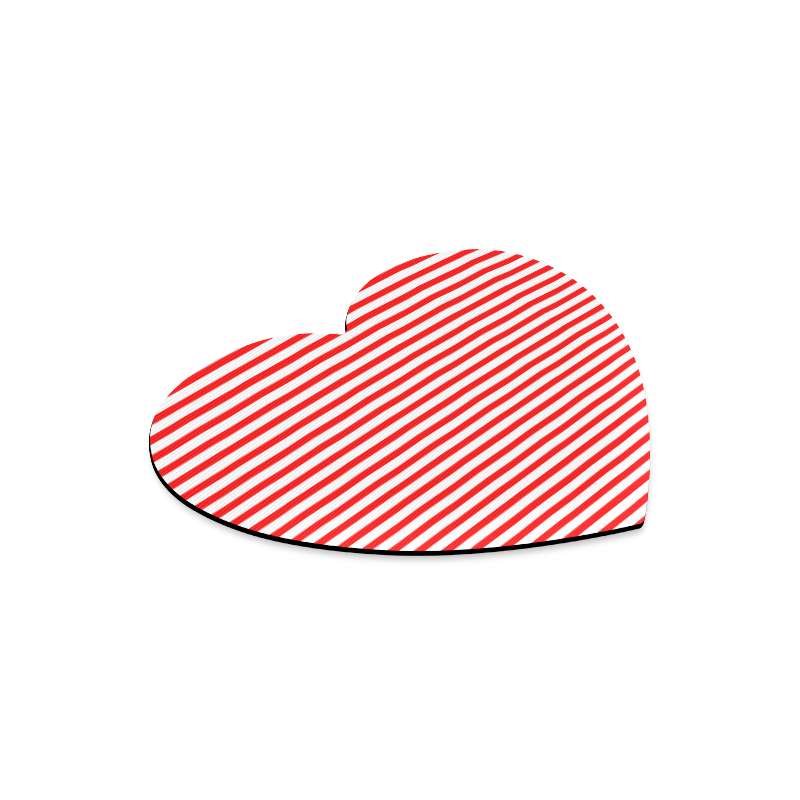 Horizontal Red Candy Stripes Heart-shaped Mousepad