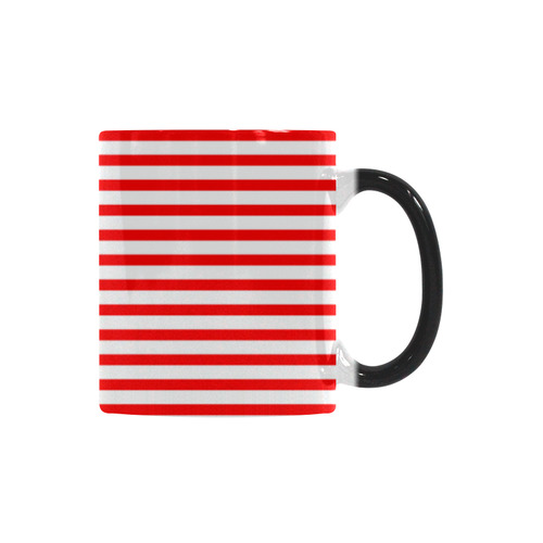 Horizontal Red Candy Stripes Custom Morphing Mug