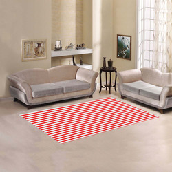 Horizontal Red Candy Stripes Area Rug 5'x3'3''