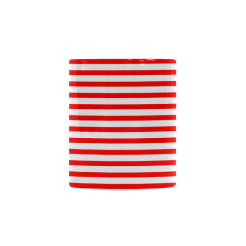 Horizontal Red Candy Stripes Custom Morphing Mug