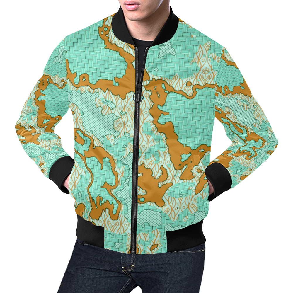 Unique abstract pattern mix 2F by FeelGood All Over Print Bomber Jacket for Men (Model H19)