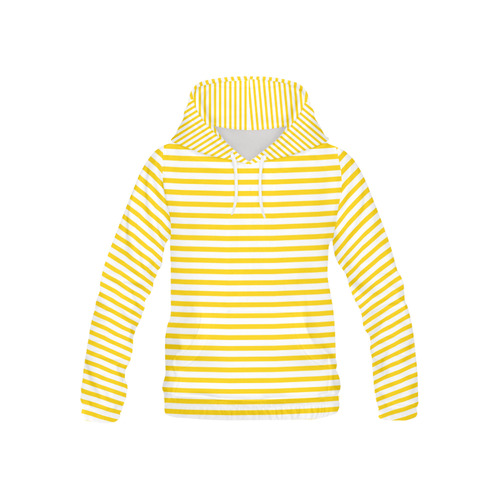 Horizontal Yellow Candy Stripes All Over Print Hoodie for Kid (USA Size) (Model H13)