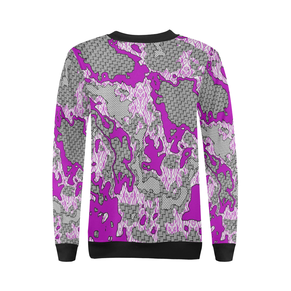 Unique abstract pattern mix 2D by FeelGood All Over Print Crewneck Sweatshirt for Women (Model H18)