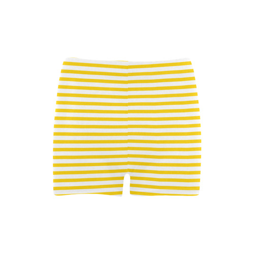 Horizontal Yellow Candy Stripes Briseis Skinny Shorts (Model L04)