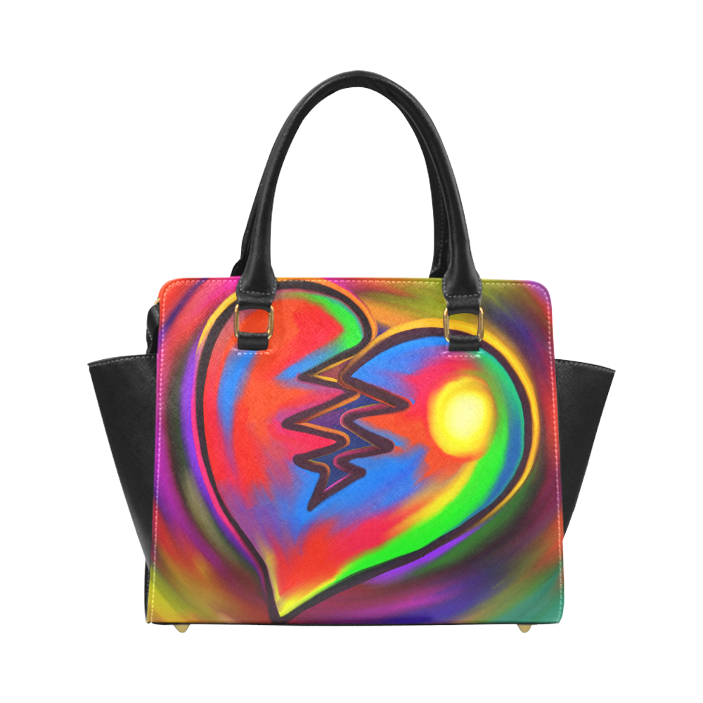 Broken Heart Vibrant Love Painting Classic Shoulder Handbag (Model 1653)