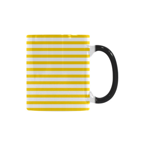 Horizontal Yellow Candy Stripes Custom Morphing Mug
