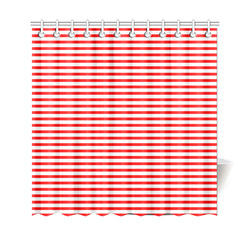 Horizontal Red Candy Stripes Shower Curtain 69"x70"