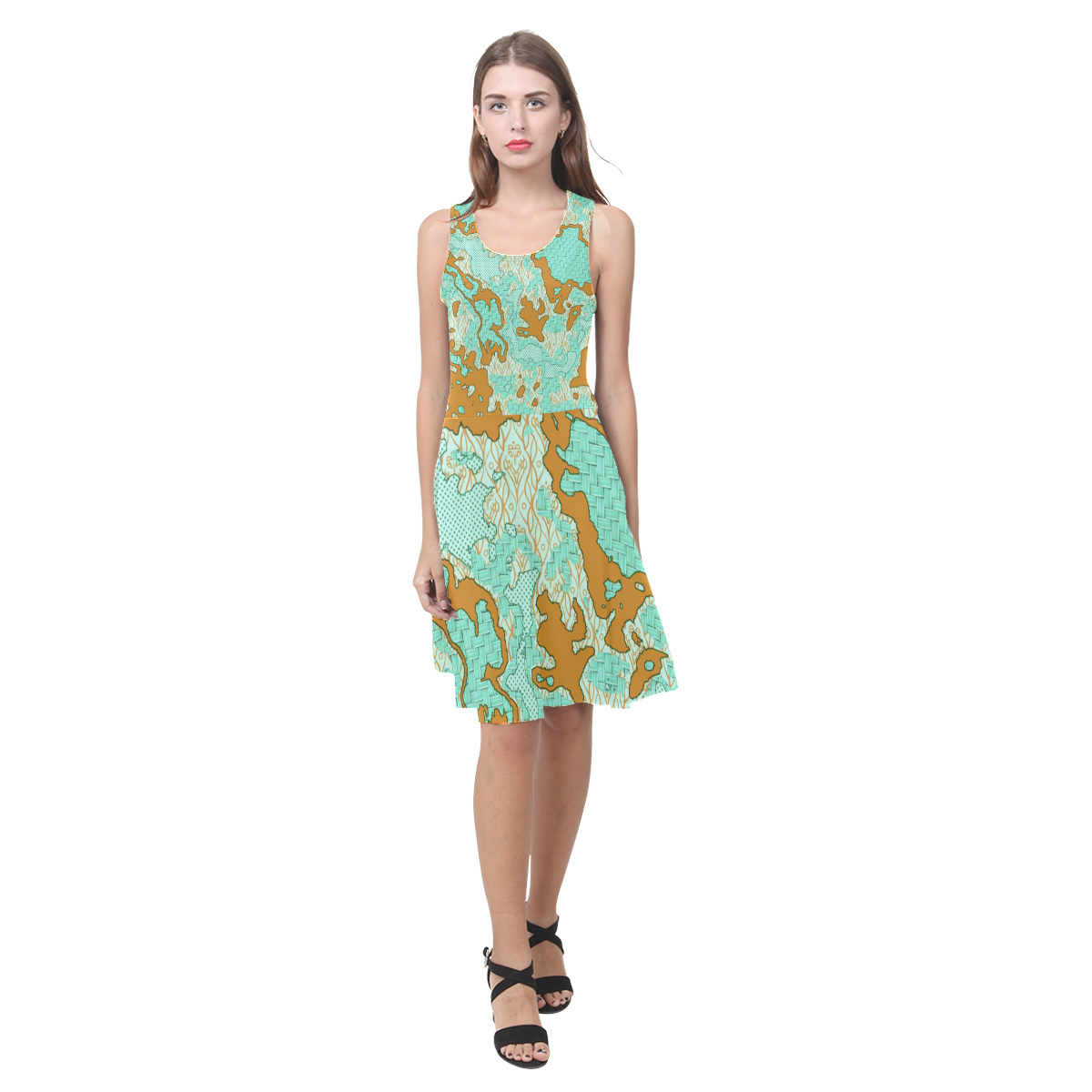 Unique abstract pattern mix 2F by FeelGood Atalanta Casual Sundress(Model D04)