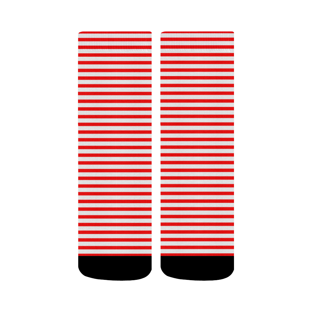 Horizontal Red Candy Stripes Crew Socks