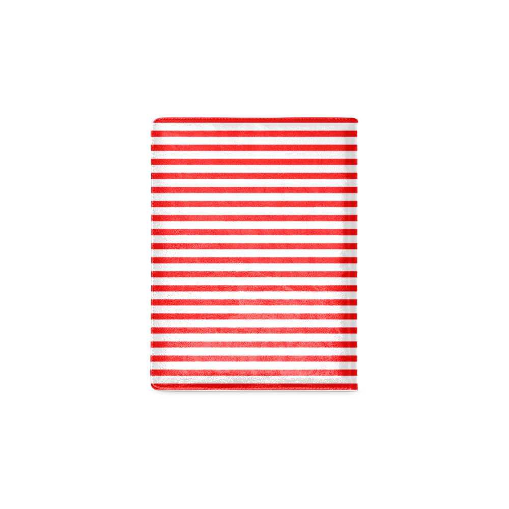 Horizontal Red Candy Stripes Custom NoteBook B5
