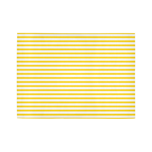 Horizontal Yellow Candy Stripes Area Rug7'x5'