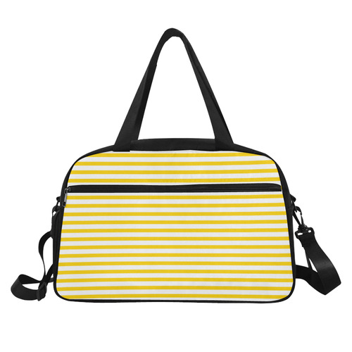 Horizontal Yellow Candy Stripes Fitness Handbag (Model 1671)