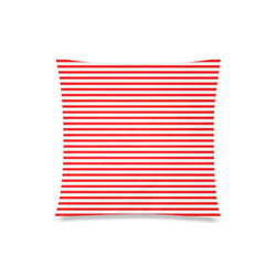 Horizontal Red Candy Stripes Custom Zippered Pillow Case 20"x20"(Twin Sides)