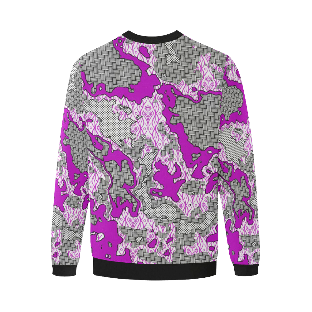Unique abstract pattern mix 2D by FeelGood Men's Oversized Fleece Crew Sweatshirt (Model H18)