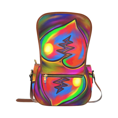 Broken Heart Vibrant Love Painting Saddle Bag/Small (Model 1649) Full Customization