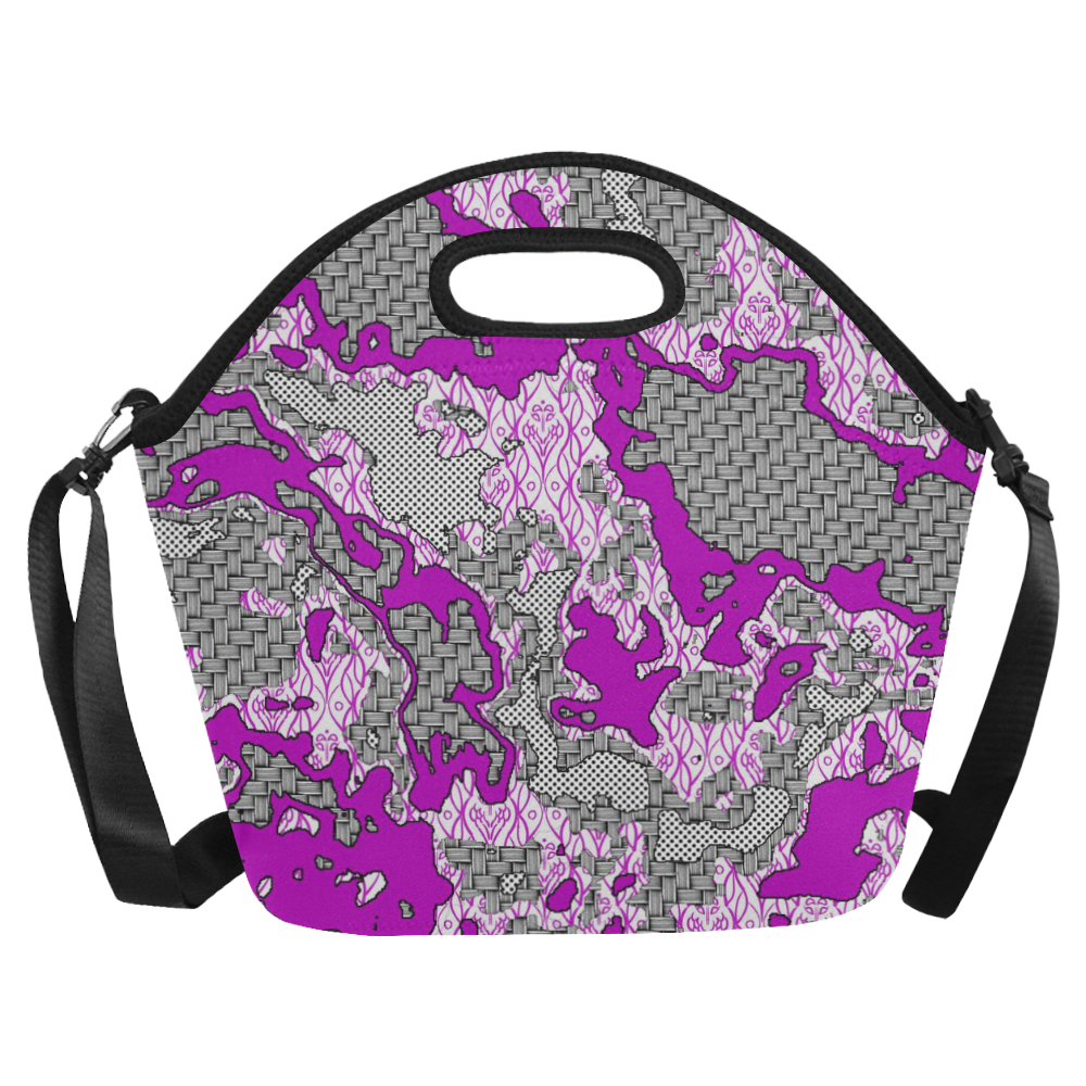 Unique abstract pattern mix 2D by FeelGood Neoprene Lunch Bag/Large (Model 1669)