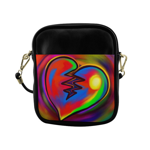 Broken Heart Vibrant Love Painting Sling Bag (Model 1627)