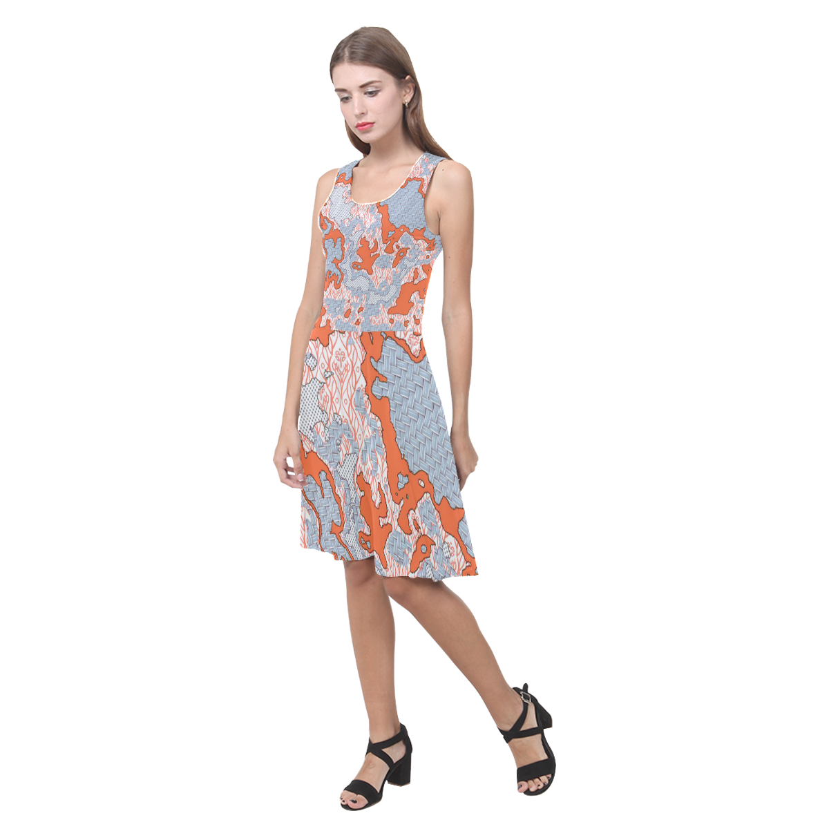Unique abstract pattern mix 2E by FeelGood Atalanta Casual Sundress(Model D04)