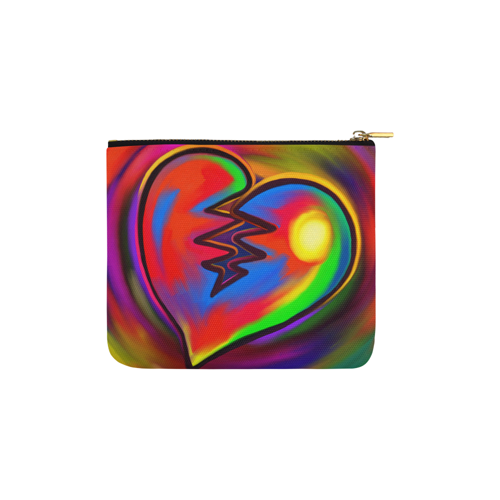 Broken Heart Vibrant Love Painting Carry-All Pouch 6''x5''