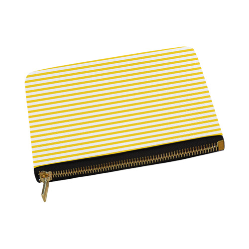 Horizontal Yellow Candy Stripes Carry-All Pouch 12.5''x8.5''