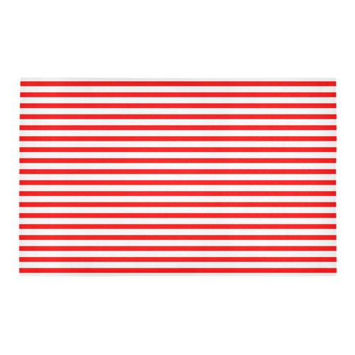 Horizontal Red Candy Stripes Bath Rug 20''x 32''