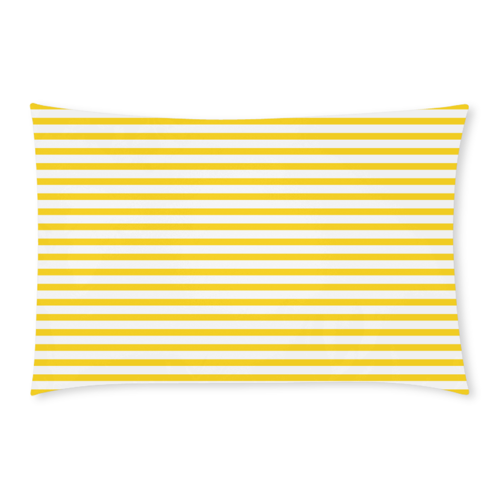 Horizontal Yellow Candy Stripes 3-Piece Bedding Set
