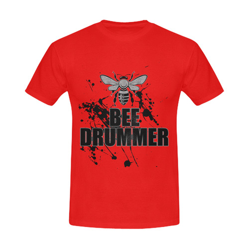 BEE DRUMMER DESIGN RED Men's Slim Fit T-shirt (Model T13)