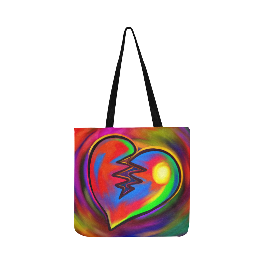 Broken Heart Vibrant Love Painting Reusable Shopping Bag Model 1660 (Two sides)