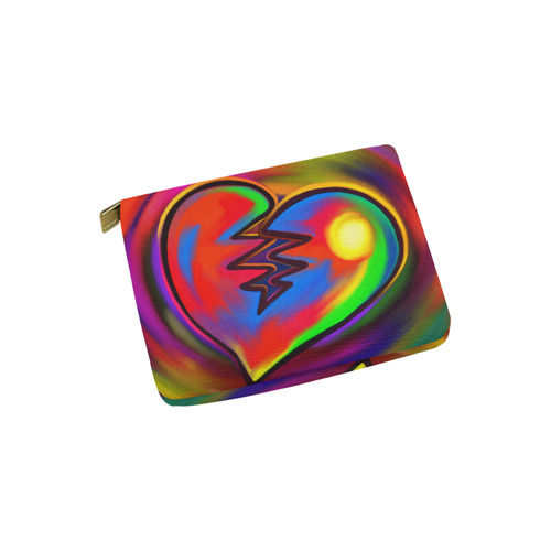 Broken Heart Vibrant Love Painting Carry-All Pouch 6''x5''