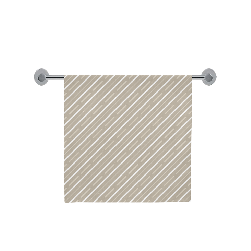 Beige Diagonal Stripe Bath Towel 30"x56"