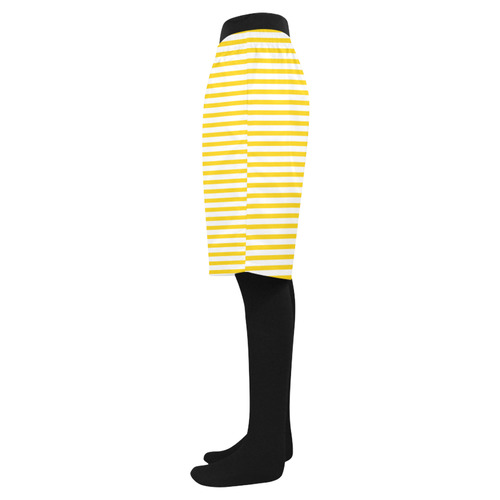 Horizontal Yellow Candy Stripes Men's Swim Trunk (Model L21)