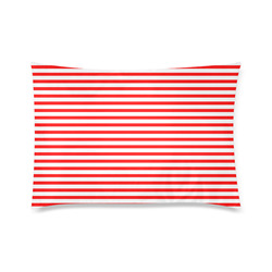 Horizontal Red Candy Stripes Custom Zippered Pillow Case 20"x30" (one side)