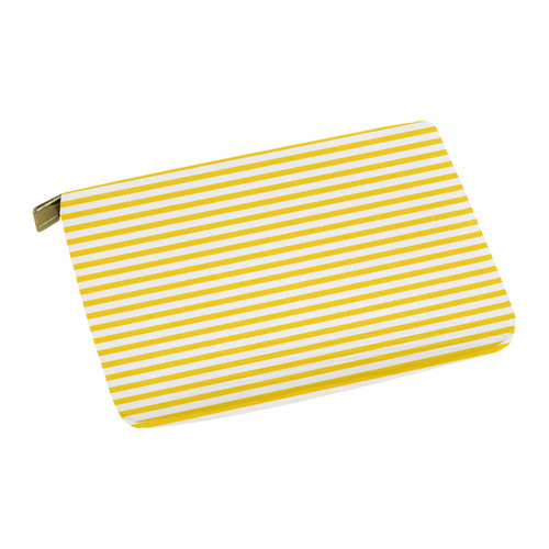Horizontal Yellow Candy Stripes Carry-All Pouch 12.5''x8.5''