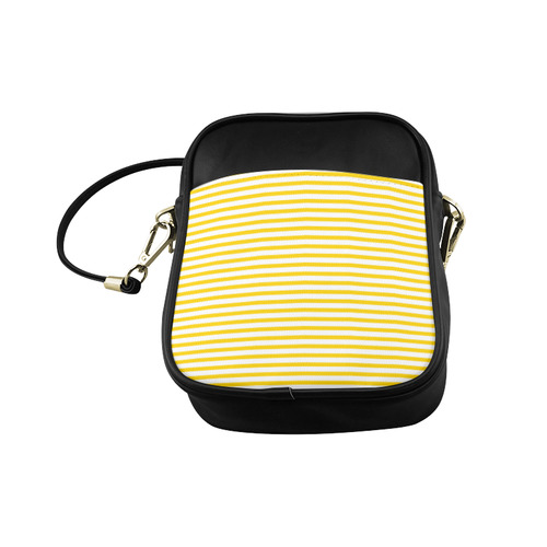 Horizontal Yellow Candy Stripes Sling Bag (Model 1627)