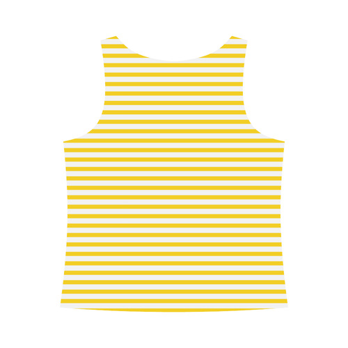 Horizontal Yellow Candy Stripes All Over Print Tank Top for Women (Model T43)