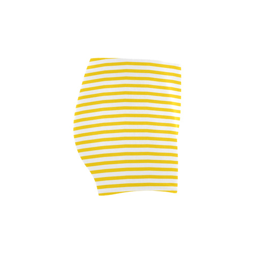 Horizontal Yellow Candy Stripes Briseis Skinny Shorts (Model L04)